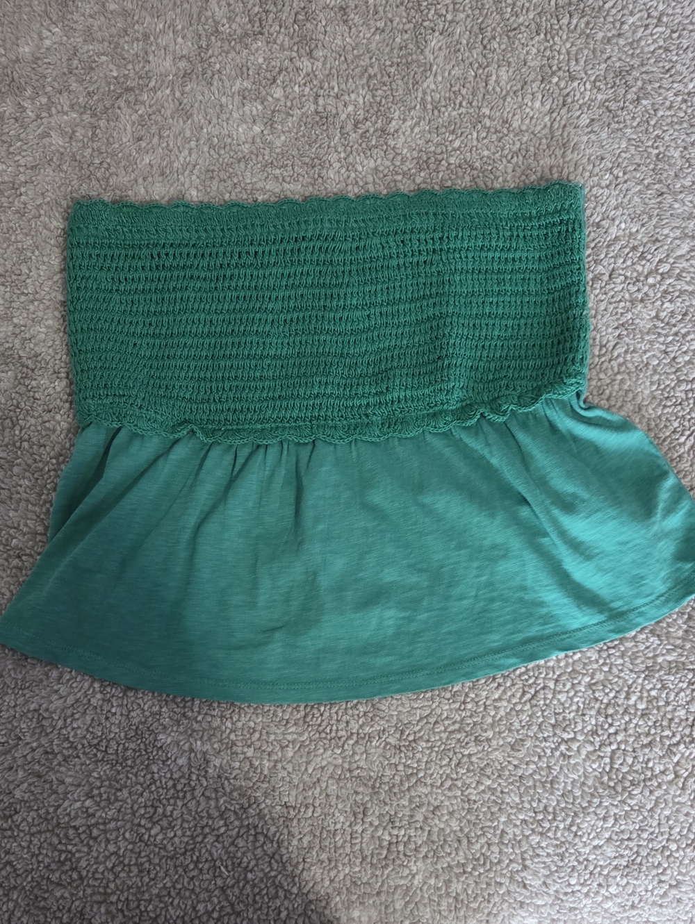 American Eagle Outfitters Green Smocked Tube Skirt